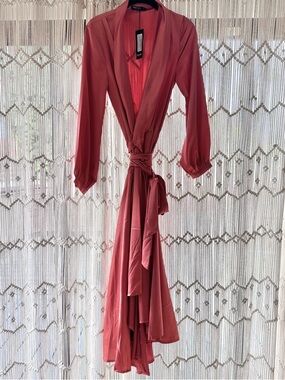 *NWT* Nasty Gal Satin Wrap Dress